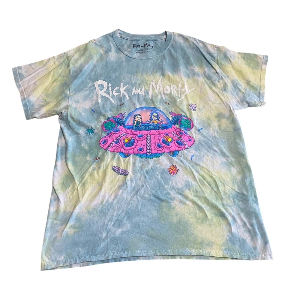Rick and Morty Cartoon Network Adult Swim Tie-Dye T-Shirt Size Large